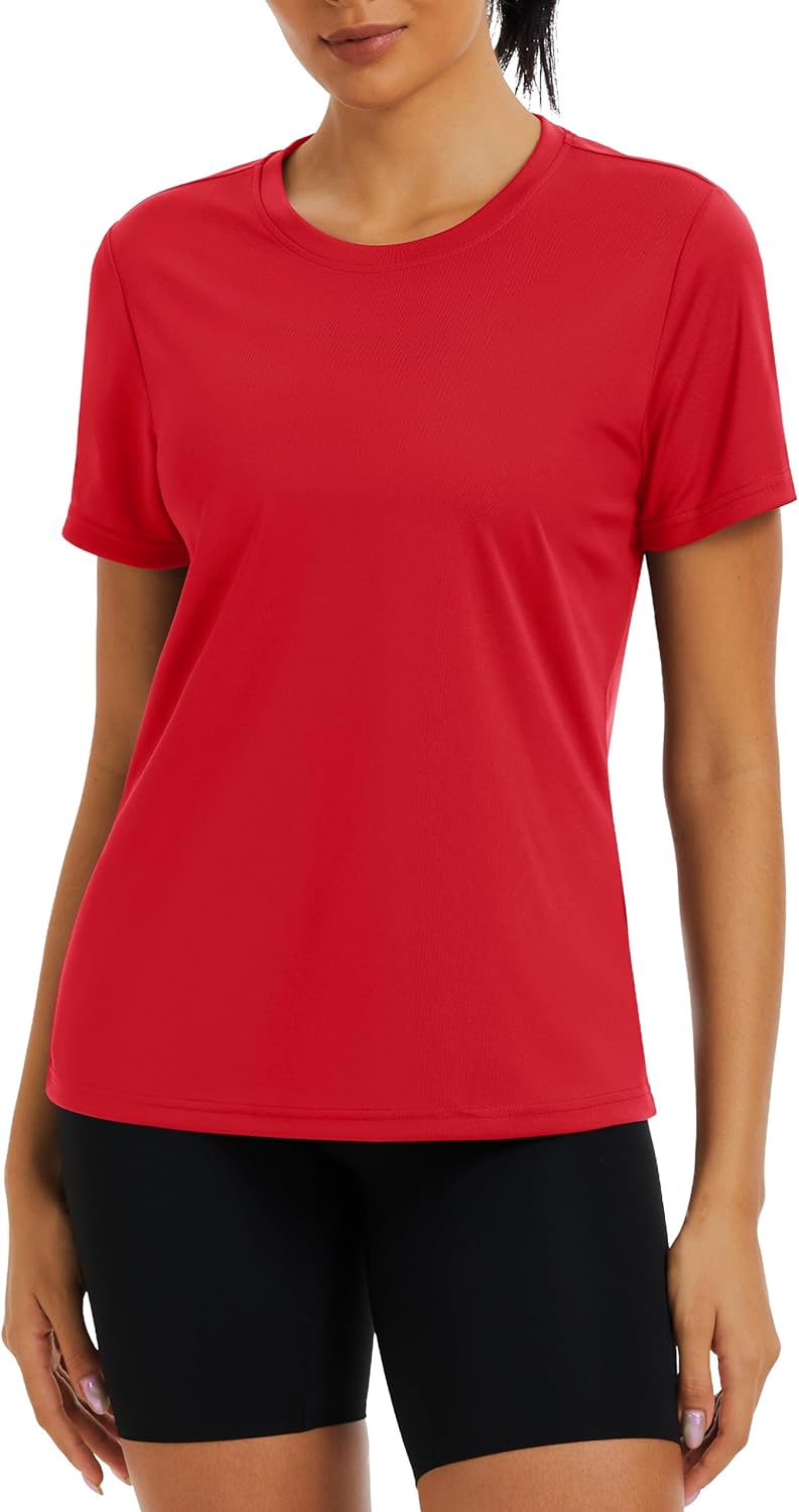 Cavva Womens Tshirt Moisture Wicking Exercise Short Sleeve Shirts Running Workout Athletic Top UPF 50+ Rush Guard