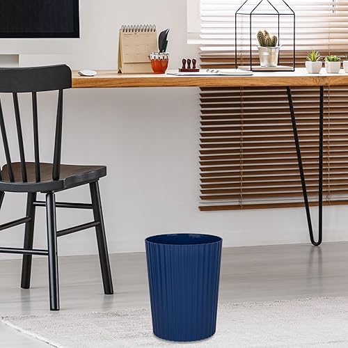 Miniatura 63 de JiatuA Cubo de basura pequeño de plástico redondo para baño, cocina, dormitorio, oficina en casa, dormitorio universitario, gris oscuro