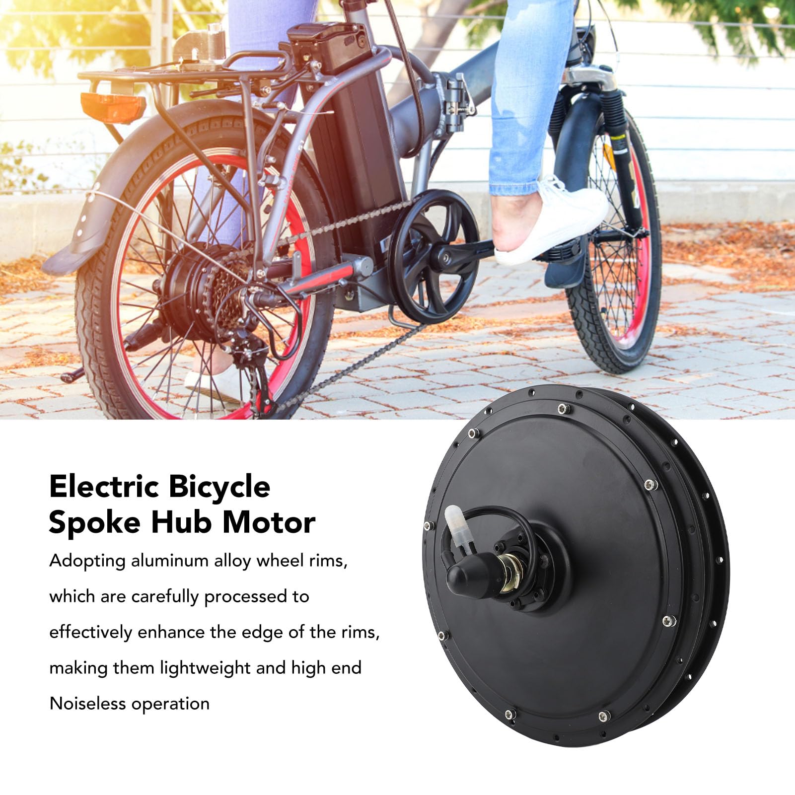 Alomejor 500W Front Drive Hub Motor Low Noise and Electric Bike Motor with High Power Suitable for Electric Scooter Folding Car