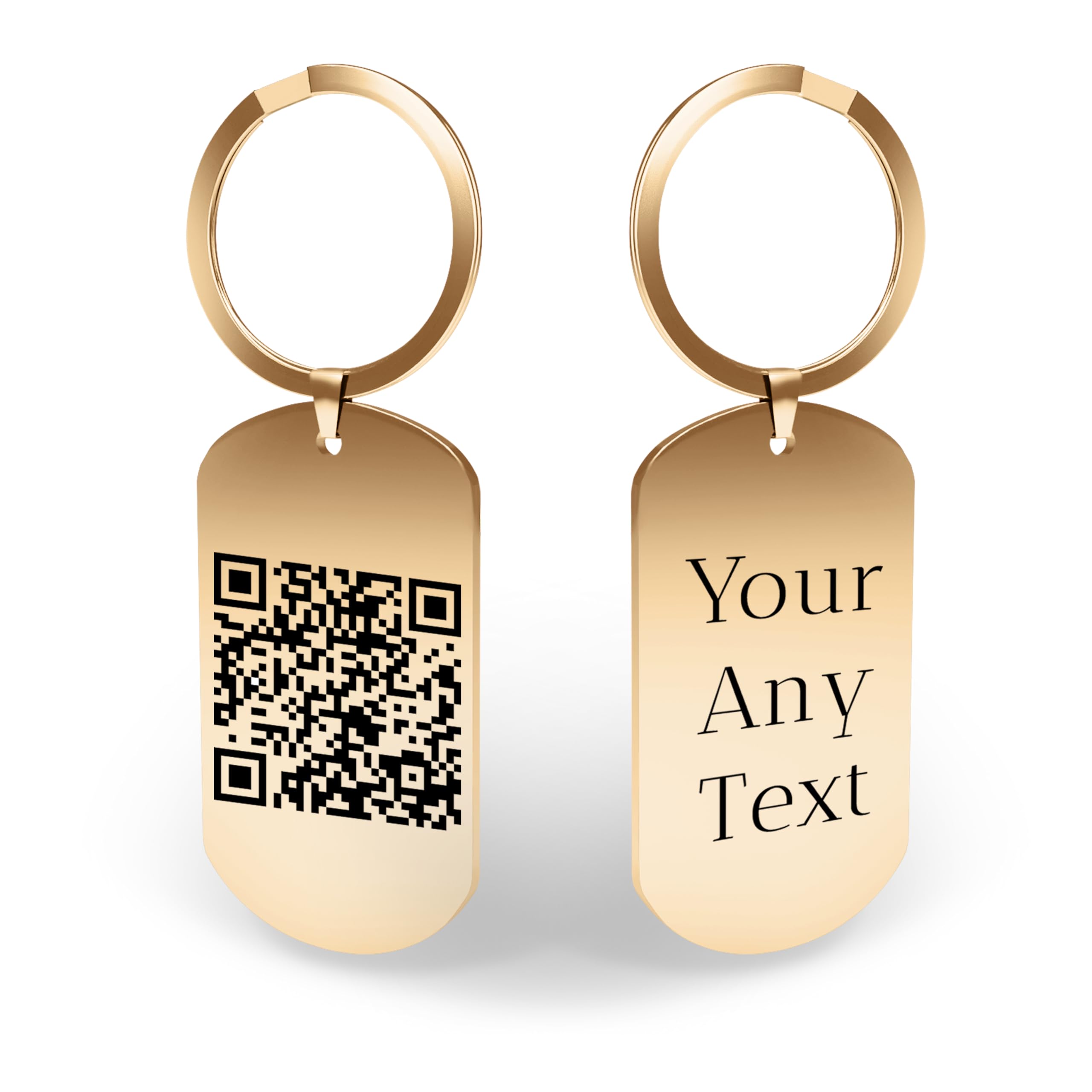 Charmify Engraved Metal Keyring Personalised w/Custom Text – Stainless Steel Keepsake Keychain Gift for Anniversary Birthday Valentines Gifts Christmas – Sentimental Engraved Key Ring (Rose Gold)