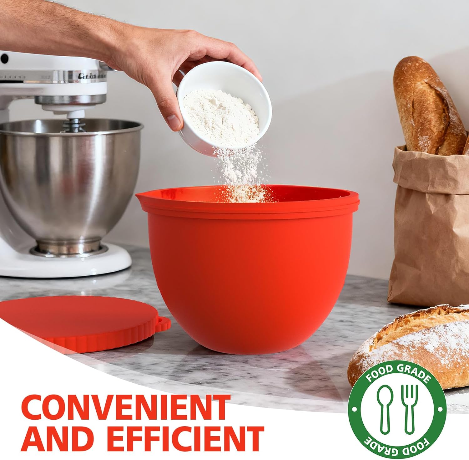 Silicone Bowl Liners for Kitchenaid Tilt-Head Mixers – Mixer Attachments & Replacement Inserts (3pcs)