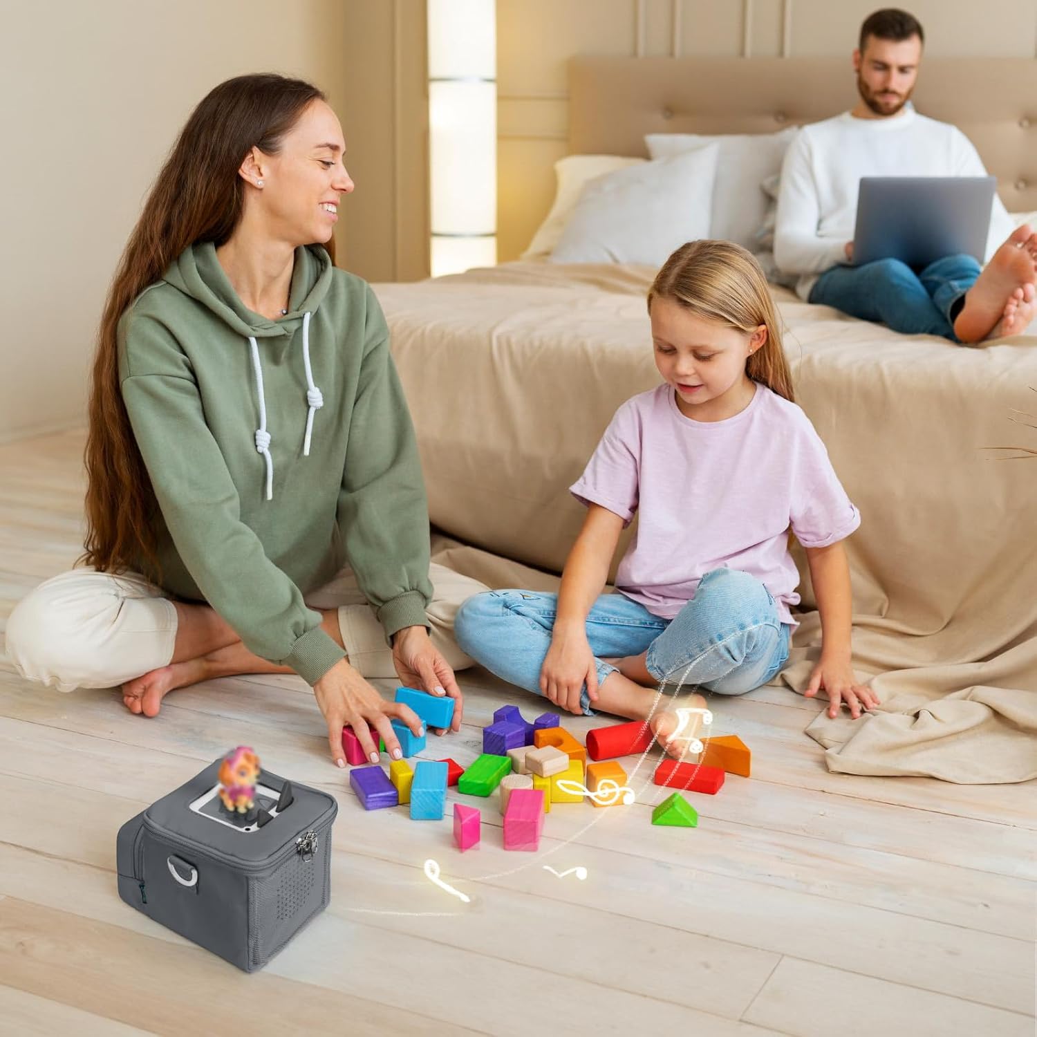 Beautyflier Carrying Case Compatible with Toniebox Starter Set and Tonies Figurines, Storage Bag Organizer for Toniebox 2 & Accessories, Tote Bag for Toniebox 1 Disney Tonies Figures (Gray) - Image 4