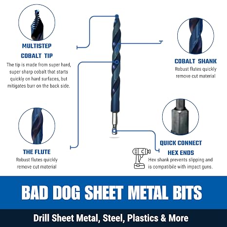 Bad Dog Tools 14 Piece Sheet Metal Drill Bit Set