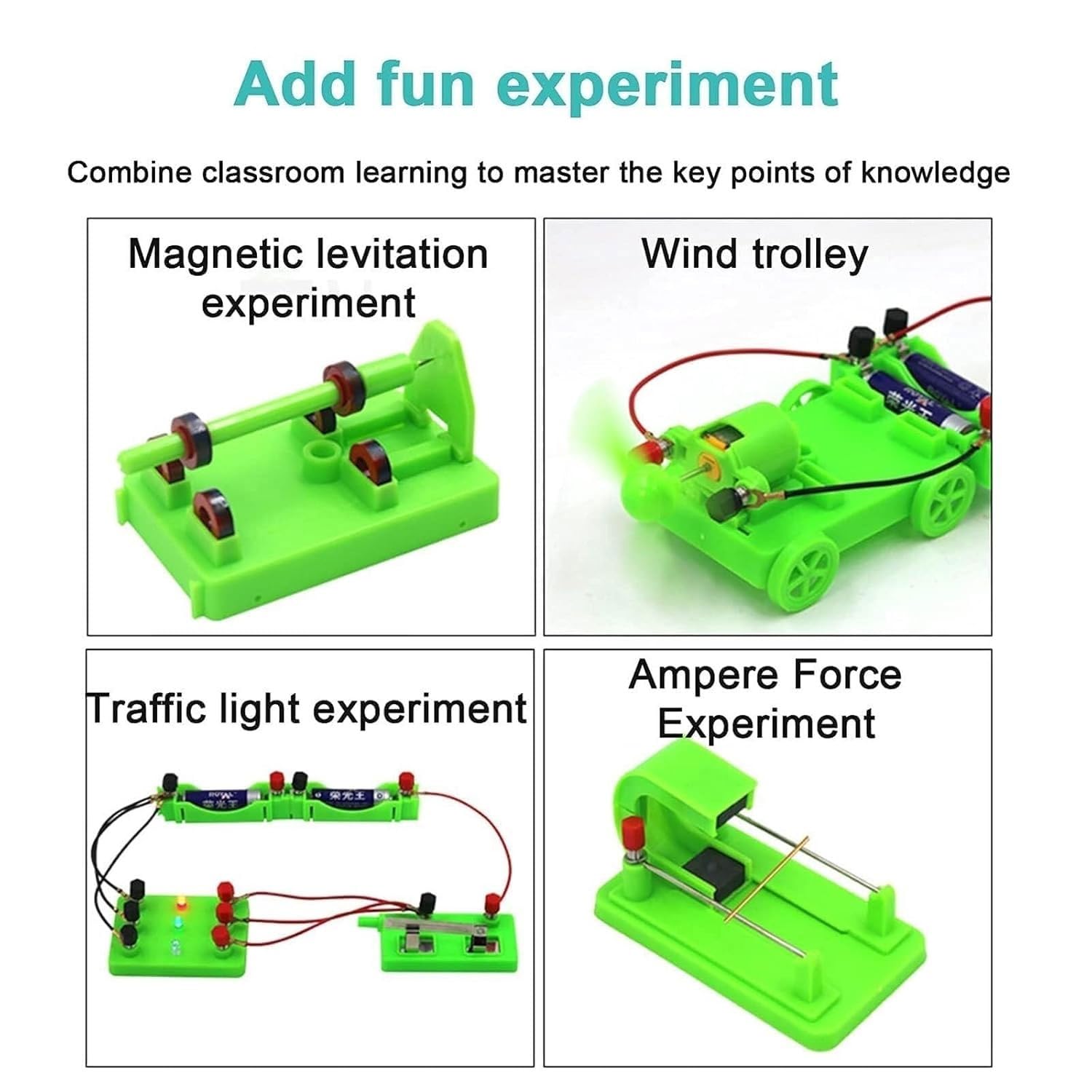 Kit for esperimenti sui circuiti elettromagnetici aggiornato, scatola da laboratorio elettrica di fisica multiparte con manuale di guida for l'esplorazione di serie parallele, legge di Ohm e principi
