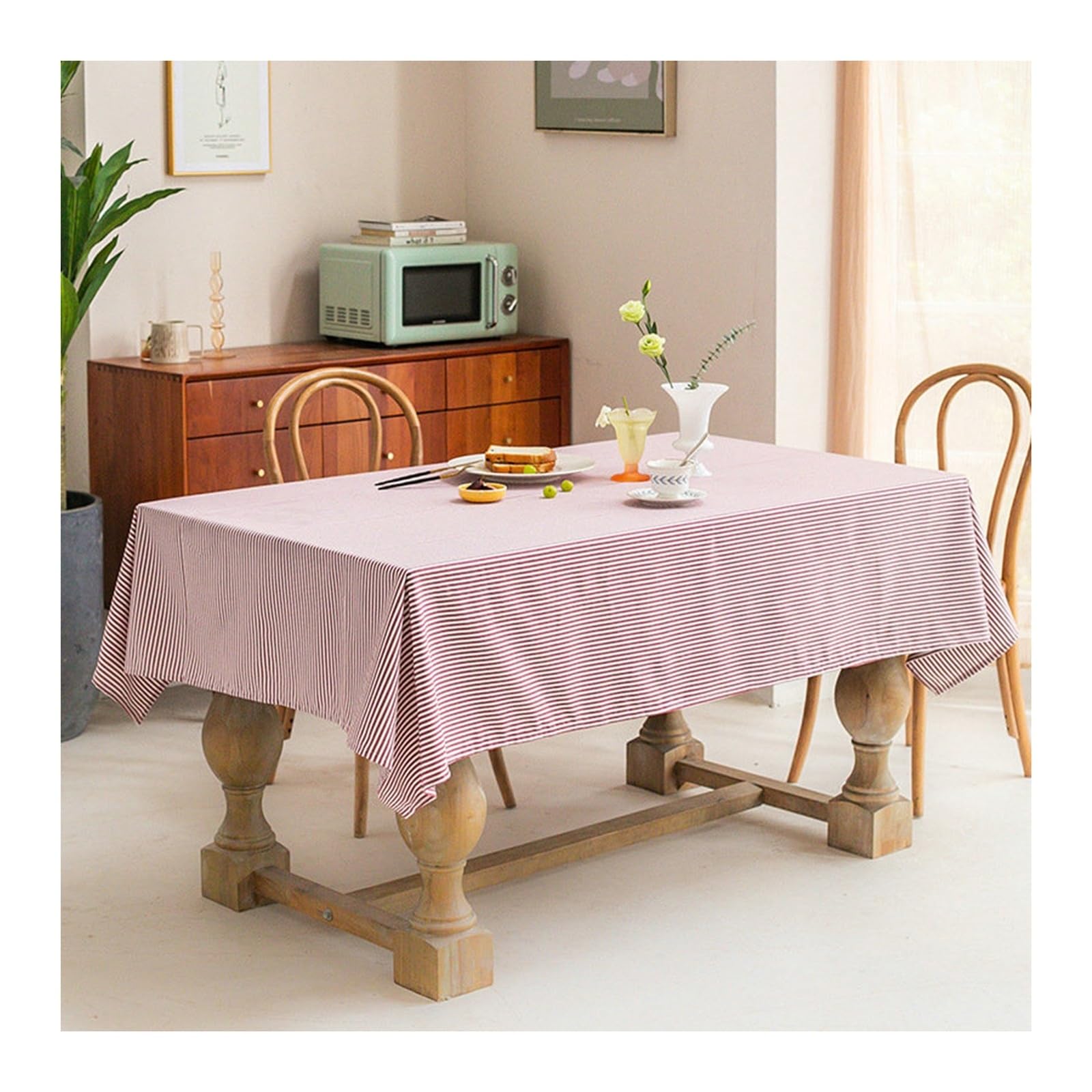 Nappe table rectangulaire coton lin anti-taches KnSam 135x180