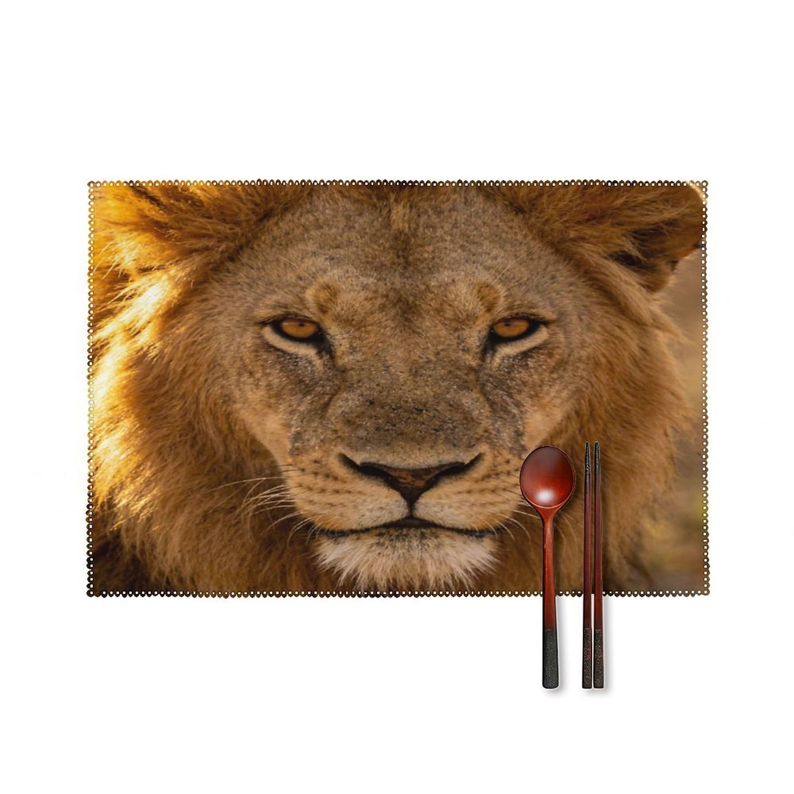 Fekiloot Style Lion Placemats Set Of 6,Table Mat