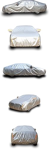 Miniatura 6 de Tecoom Funda de coche súper resistente de múltiples capas para todo tipo de clima, impermeable, resistente al viento, nieve, sol, lluvia, protección