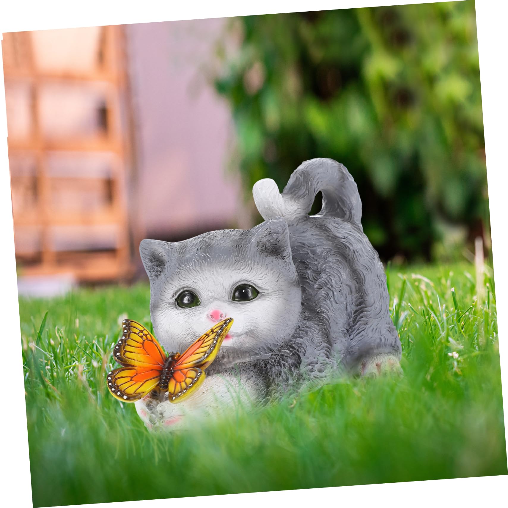 INOOMP Lebensechte Katzenstatue aus Kunstharz als Kleines Katzenmodell | Dekorative Nachbildung in Realistischer Form, für Sammler und Katzenliebhaber, Kompakt für Passende Räume