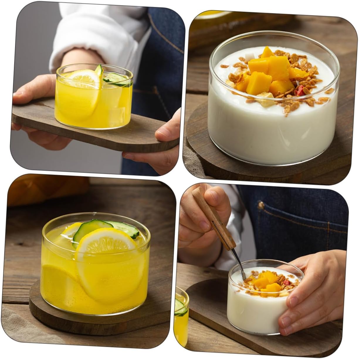 STOBAZA 8pcs High-temperature Resistant Dessert Bowls for Baking Steaming and Serving for Home Hotel and Store Use Capacity