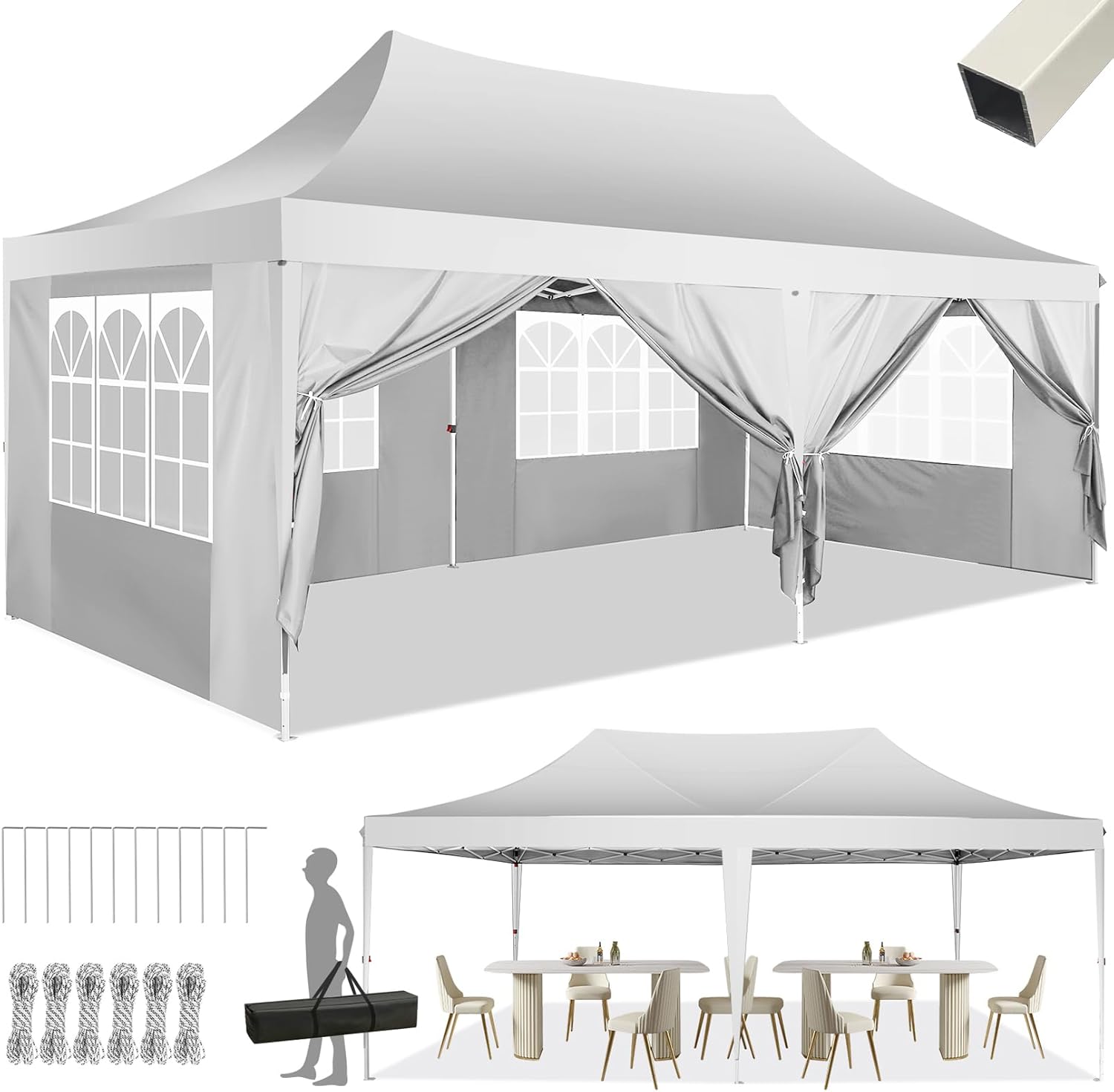 Amazon.de Pavillon 3x6 Faltpavillon 3x6 Wasserdicht Stabil mit