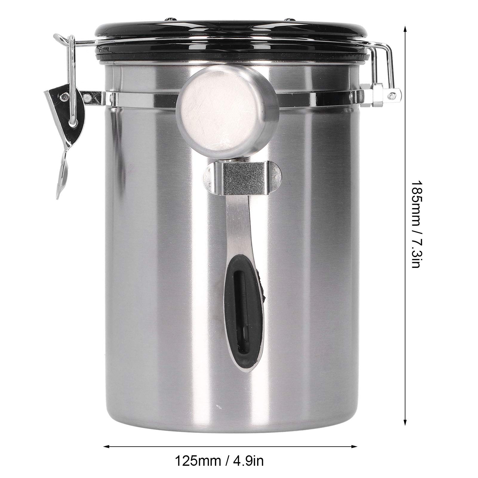 Pojemnik na ziarna kawy z zaworem wydechowym Pojemnik do przechowywania liści herbaty do użytku kuchennego (1,8 l [contiene circa 750 g])