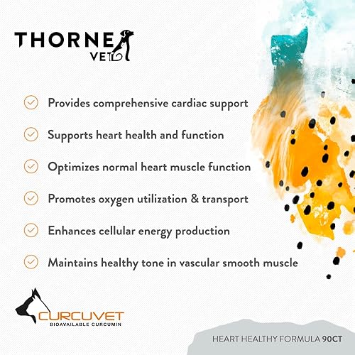 Miniatura 4 de ThorneVET Fórmula saludable para el corazón apoyo cardiovascular para perros y gatos, 90 masticables suaves
