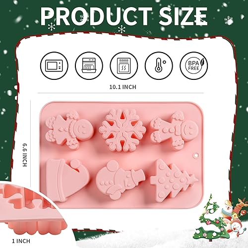 Miniatura 3 de Paquete de 3 moldes de silicona para magdalenas de Navidad, molde de jabón de silicona de gran tamaño para jabón hecho a mano, mini pasteles,