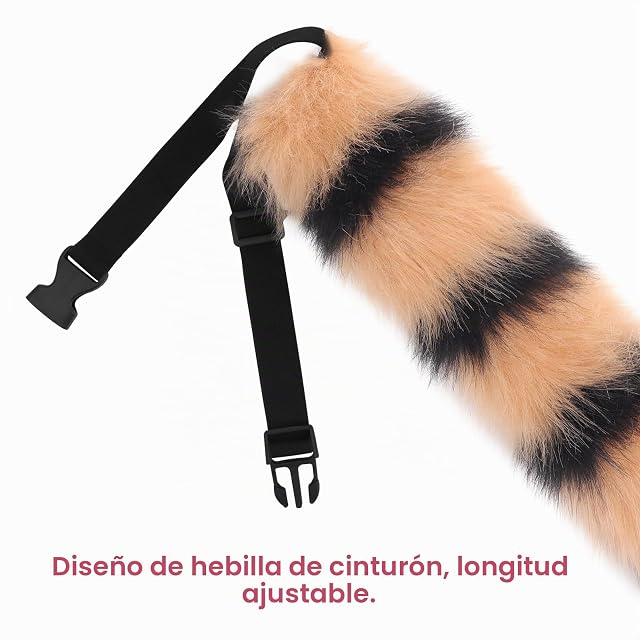 Foto 5 de 6 de DRESHOW Piel Sintética Orejas y Cola de Lobo Zorro y Mascaras Venecianas de Encaje Conjunto de Cosplay…