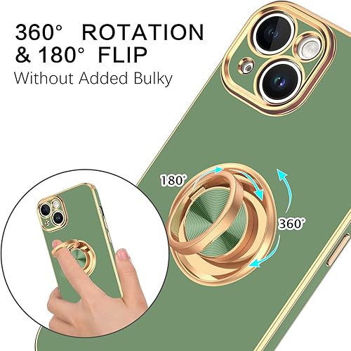Miniatura 9 de VENINGO Funda para iPhone 14, fundas para iPhone 14, ajuste delgado, suave, soporte de anillo de 360, soporte magnético para automóvil, fácil de