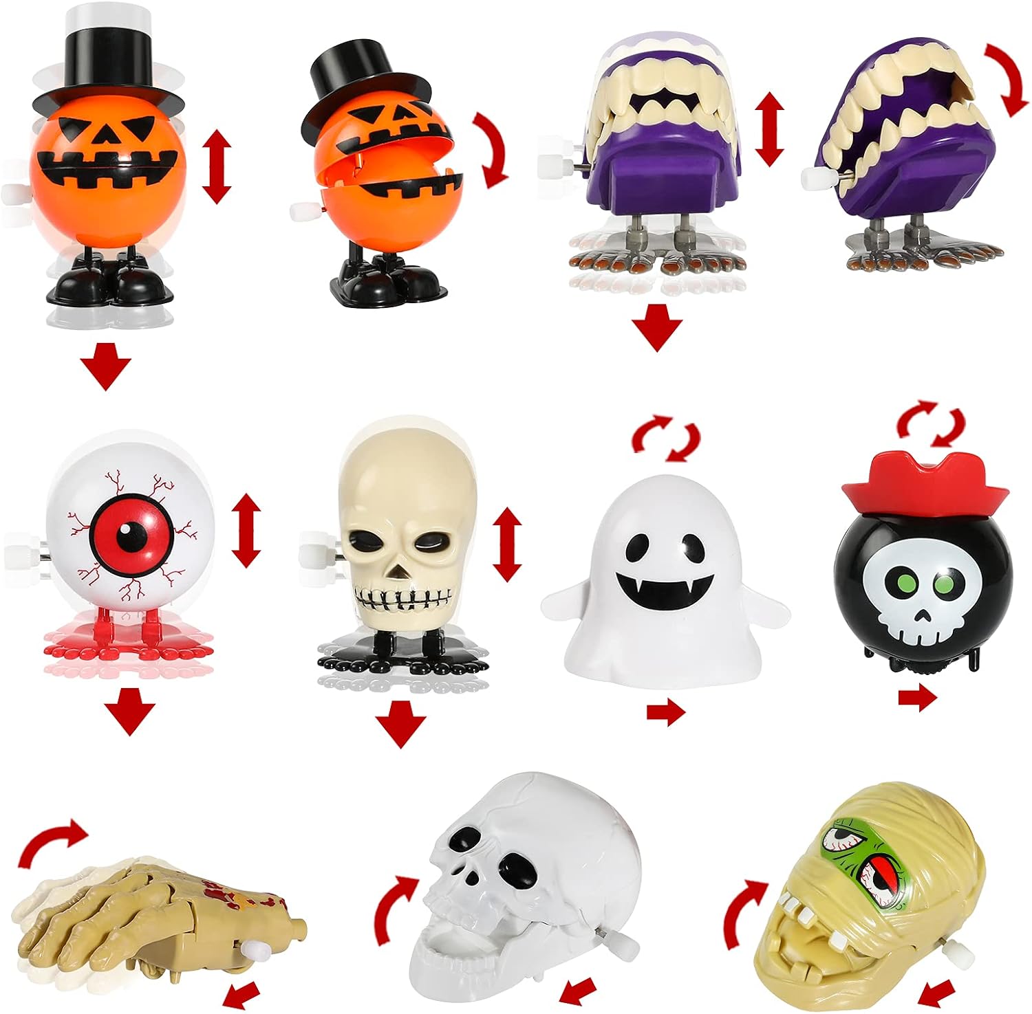 24pcs Halloween Wind Up Toys Assortment for Halloween Party Favors Treat Bag Stuffers Goody Bag Filler Halloween Treats Prizes (Halloween) | Halloween Toys for Treat Bag Stuffers Goody Bag Filler Halloween Treats Prizes