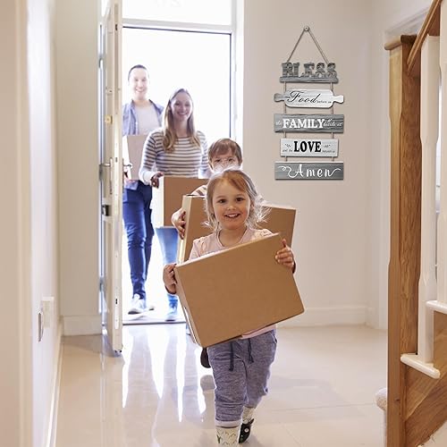 Miniatura 5 de Letrero de Bless the Food Before Us para decoración de pared de cocina, comedor rústico, decoración de pared, decoración de sala de estar,