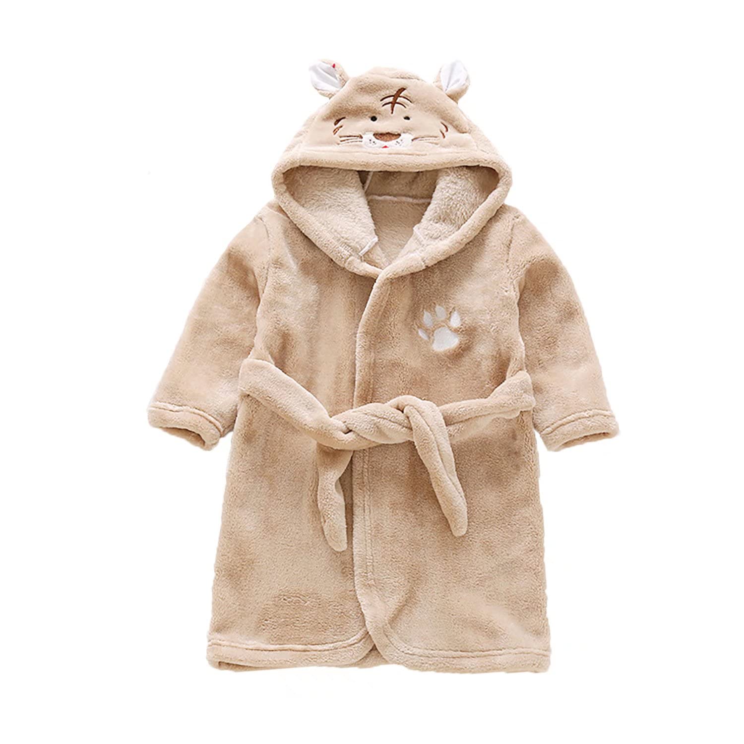 JUNG KOOK Toddler Baby boys Girls Cartoon Bathrobe Flannel Robe Winter Night-robe