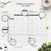 Vista 5 de Smart Planner Pro – Undated Daily Planner – Small A5 – Achieve Goals & Increase Productivity – Weekly, Monthly, Work Sections, Organizer Diary with