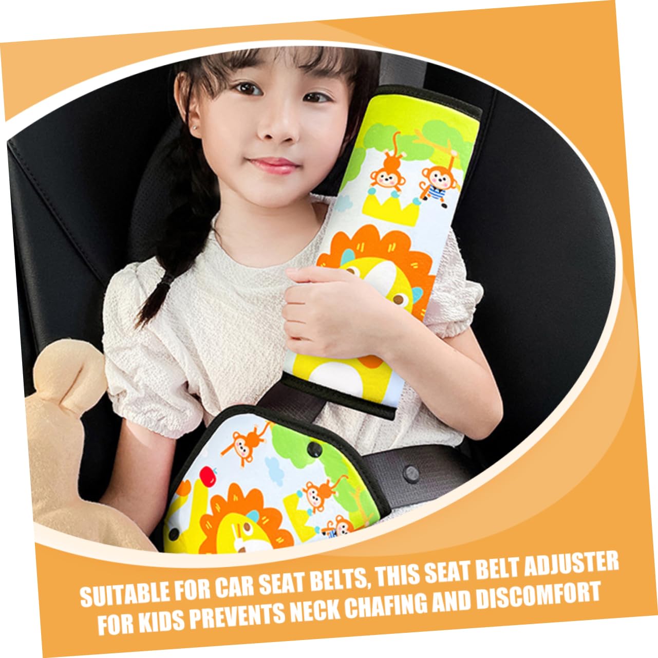 MAGICLULU 4 Set Cuscino Protettivo per Cintura Sicurezza per Imbottitura e Design Carino per Comfort Adatto per Diverse Età Facile da Installare e Sicuro Durante