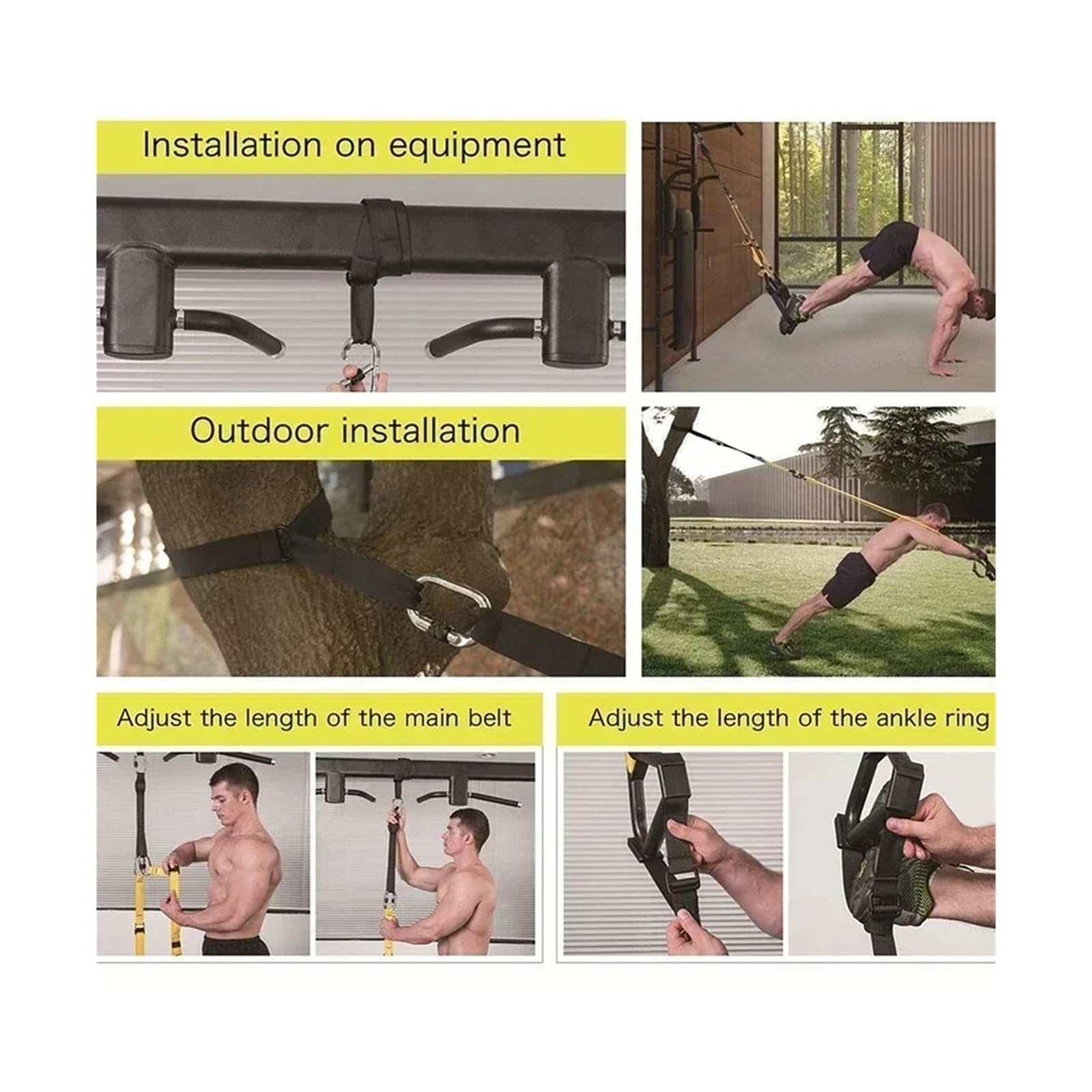 Widerstandsbänder mit Griffen P3-TRX Widerstandsgerät for Aufhängen, Yoga-Fitnessband