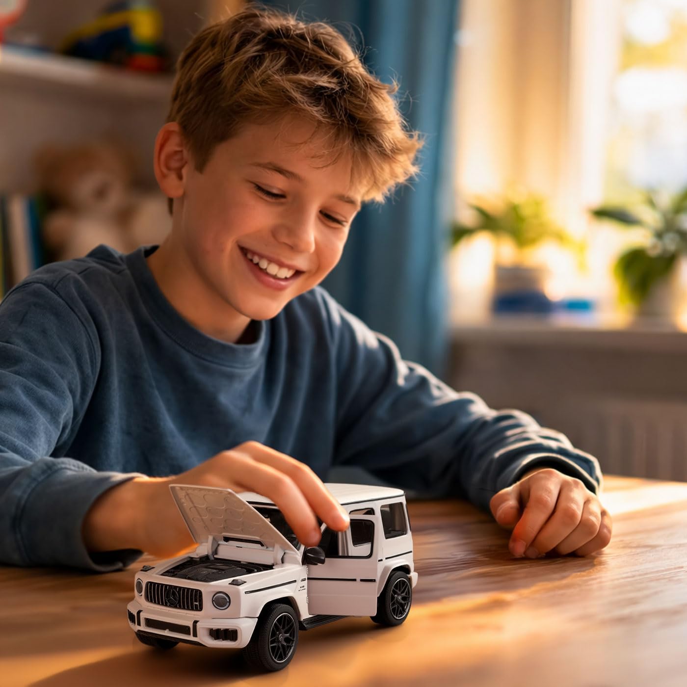 JAMARA Mercedes-AMG G 63 Diecast 402265 Voiture Miniature en métal à Collectionner Blanc 1:24 Idée Cadeau