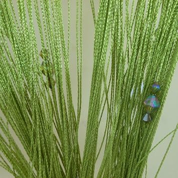 ZiDeTang Sparkle Beaded String Door Curtain Tassel Divider Color Green