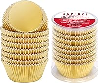 Vista 9 de Caperci Moldes de papel de aluminio rosa para magdalenas de tamaño estándar, paquete de 150 unidades, a prueba de grasa y resistentes