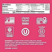 Vista 2 de Cure Hydration Plant-Based Electrolyte Drink Mix No Added Sugar Dehydration Relief Powder Made with Coconut Water Non-GMO Vegan 28