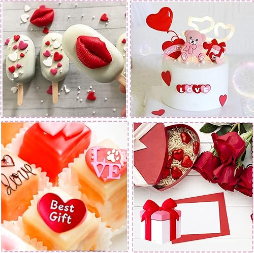Miniatura 6 de 6 moldes de fondant para el día de San Valentín, moldes de fondant de boda, moldes de oso corazón, labios de amor, forma de regalo, moldes de