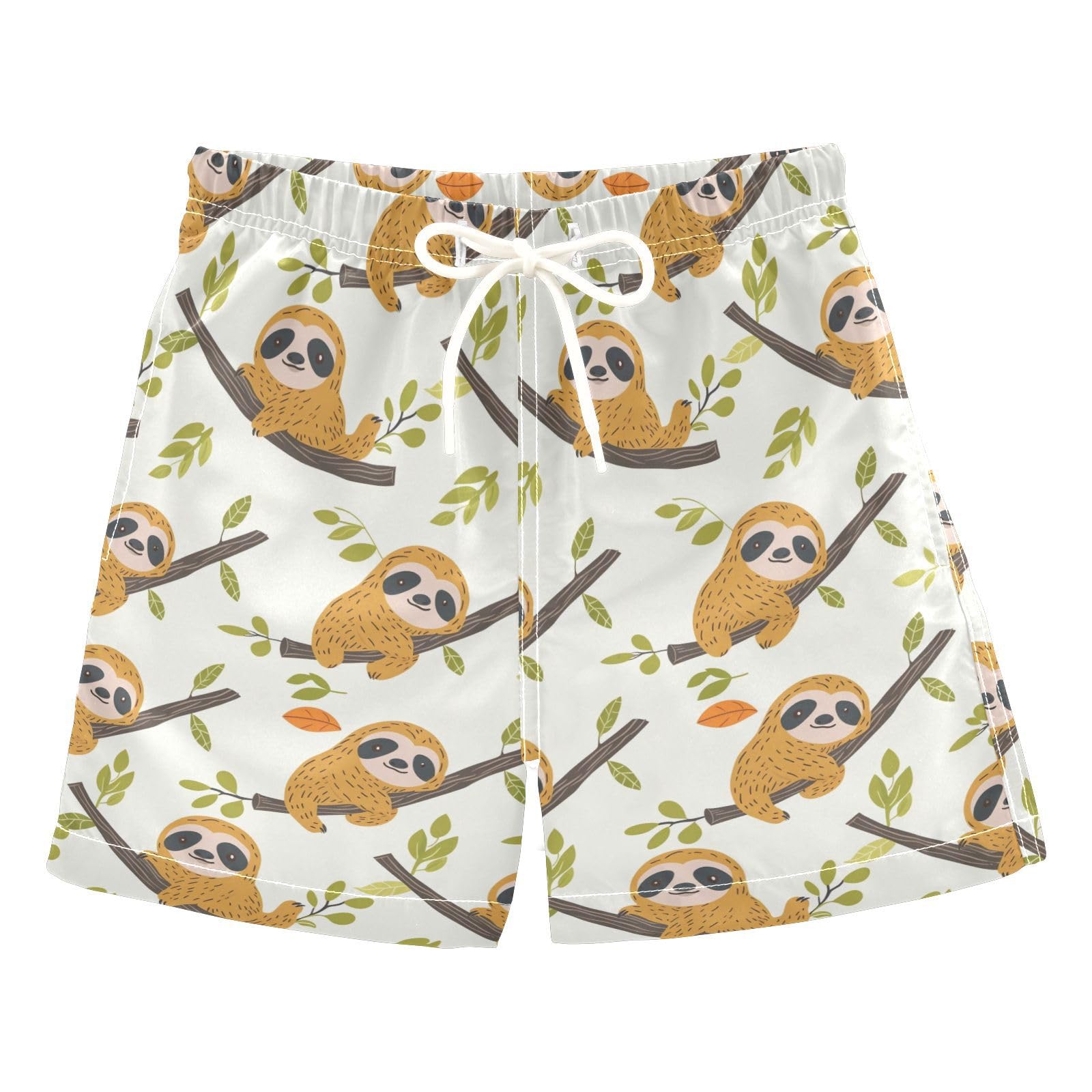 Sloth on Branch Z Boys Swim Trunks Toddler Shorts Swimwear Boardshorts Multicoloured