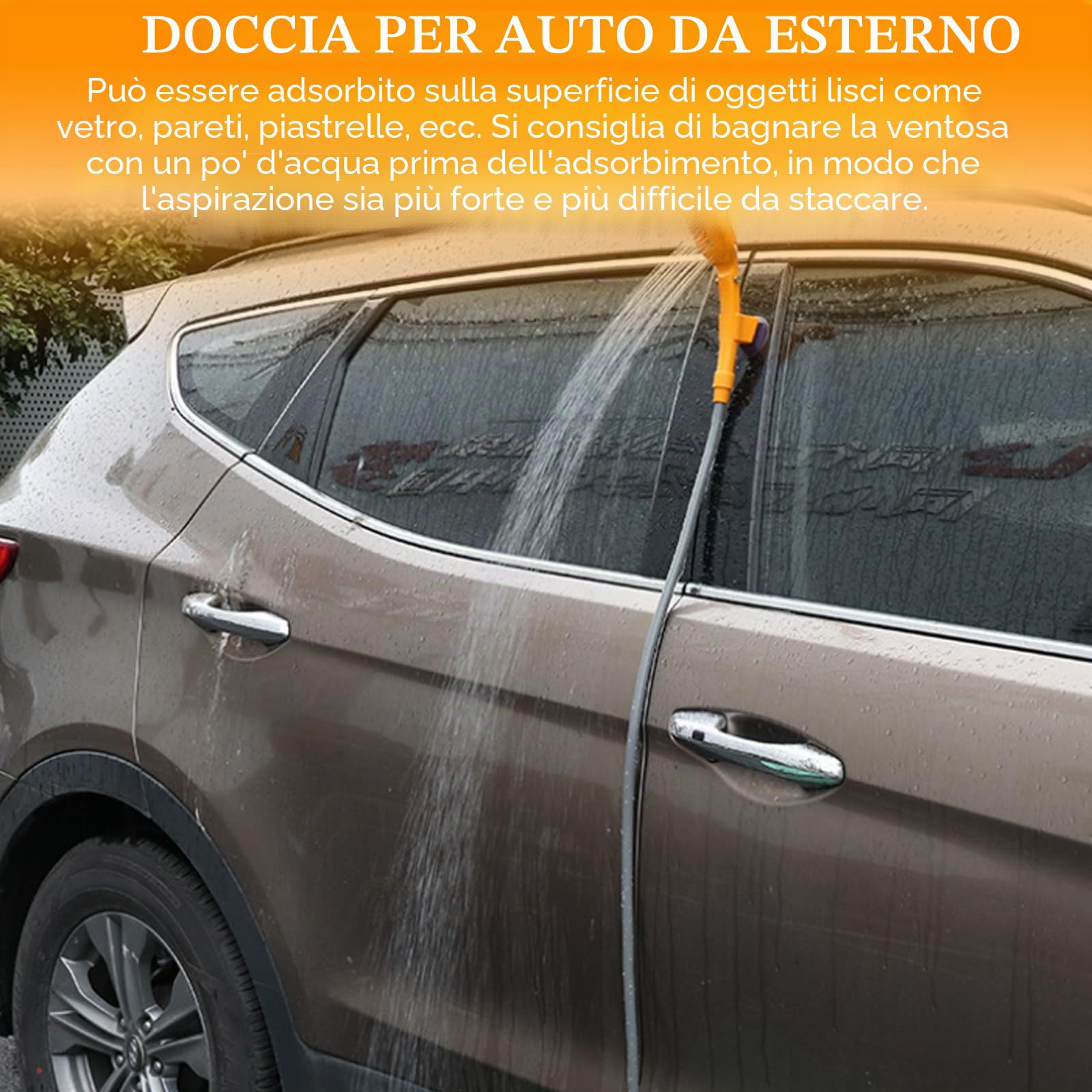 PORFOYO Doccia da campeggio 12 V, portatile da campeggio con pompa, set doccia mobile con soffione doccia e tubo, doccia portatile da giardino, per escursioni, campeggio, viaggi, spiaggia, animali