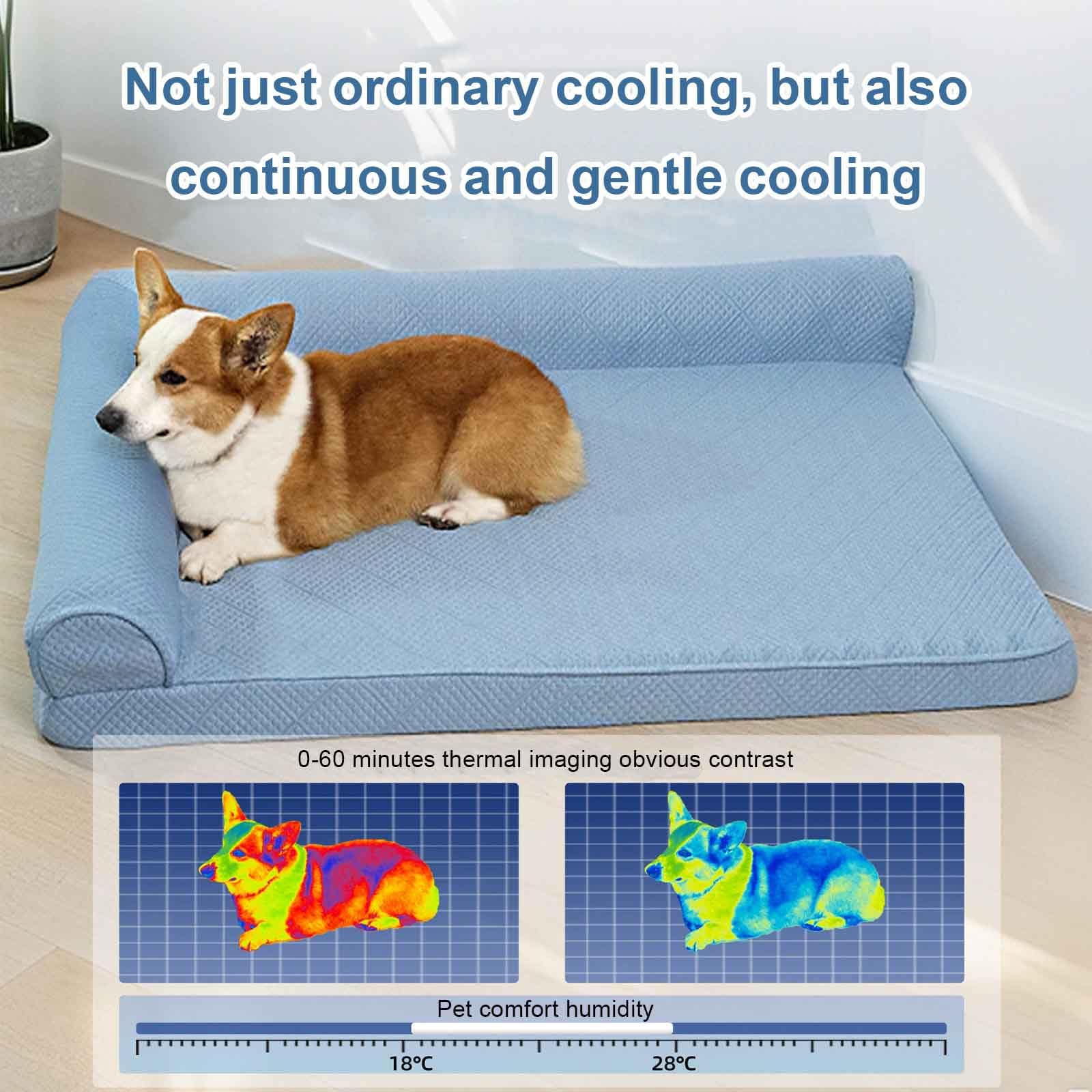 Manta Fria para Perro, Cama Perro Fria, Almohadilla Cama Refrescante para Perros, Cama Perro Verano con Espuma De Caja De Huevos, Fácil De Limpiar,Rosado,M