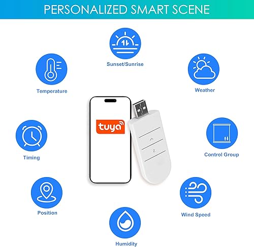 Miniatura 3 de Allesin Convertidor USB para persianas motorizadas, compatible con la aplicación Tuya, Alexa, Google Assistant (solo compatible con persianas