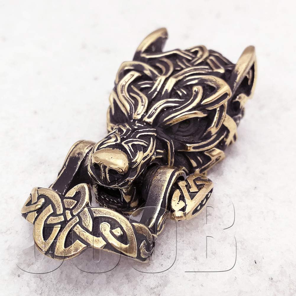 EDC Paracord Buckle Shackle Clasp Lock Bead Celtic Wolf Fenrir Wolverine - Luxury Metal Hand-Casted Buckles Shackles for Custom Paracord Bracelet Bracelets Making