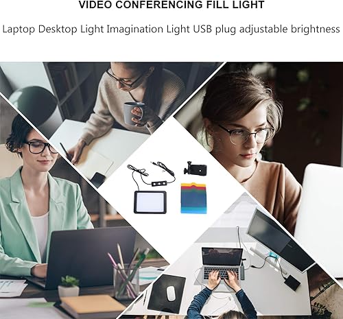 Miniatura 2 de OSALADI 1 Unidades de relleno de luz clip en la luz de video panel de luz recargable LED cámara luz de conferencia iluminación para computadora