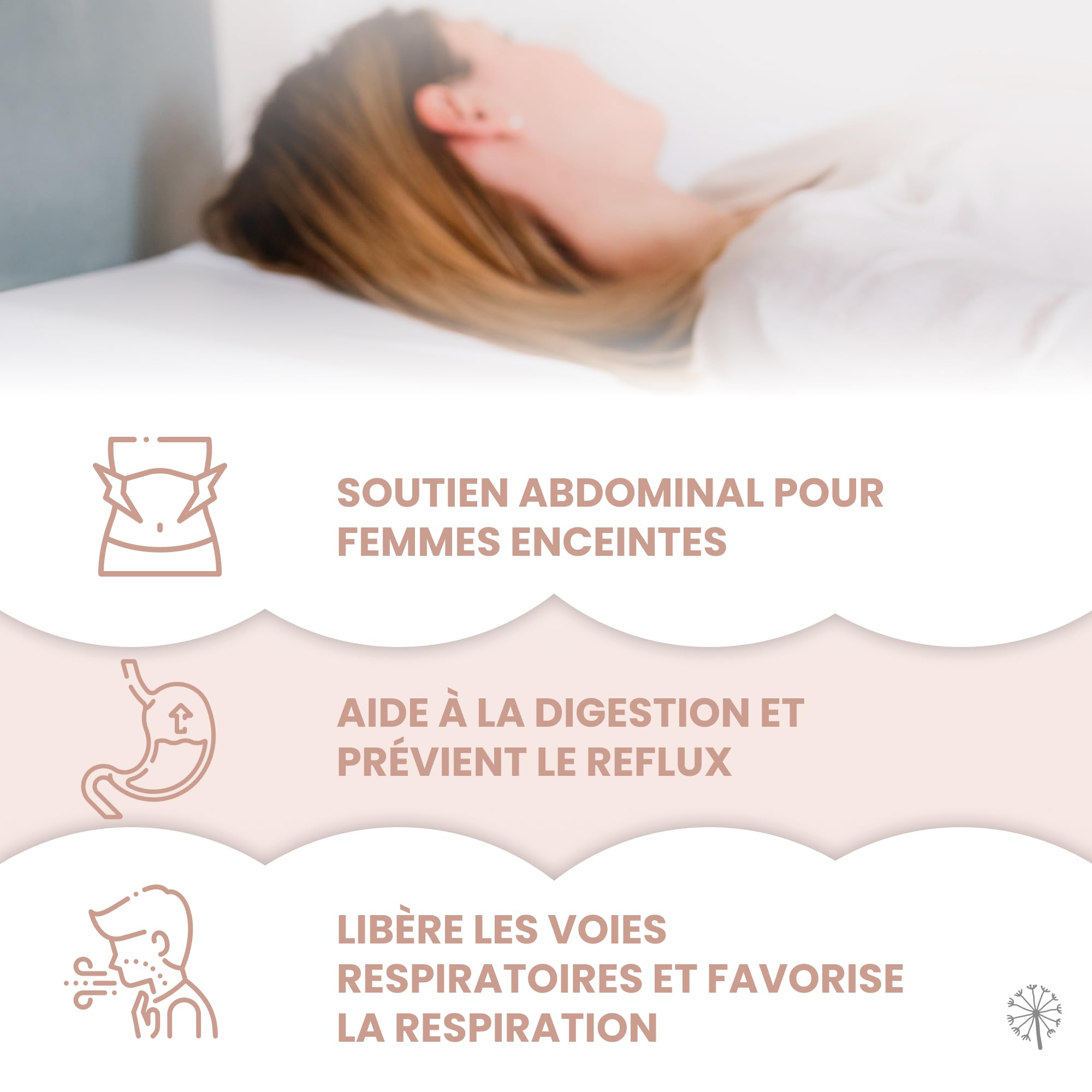 MIMUSELINA Oreiller Anti Reflux | Coussin Incliné pour Éviter Les Reflux et Les Coliques dans Le Lit ou Le Berceau | Coussin Ergonomique Imperméable | Forme Semi-Circulaire 35x28x6cm