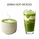 TeaFit Ceremonial NO SUGAR Instant Matcha Latte Premix + Frother, 180g (10 Sachets) from Uji, Japan | Vibrant Green, Velvety Smooth Japanese Matcha with Unsweetened Milk | Coffee Alternative | Diabetic Friendly gallery image