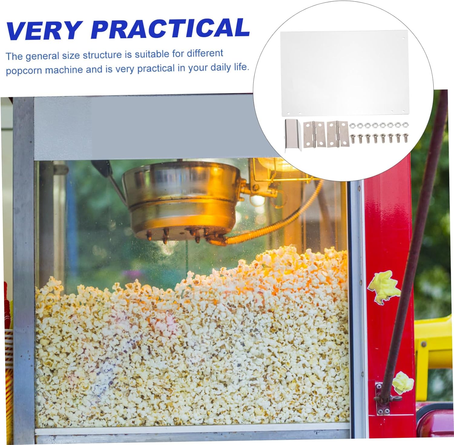 Clear Pvc Popcorn Machine Door Panel Replacement 11.41X8.46In Commercial Popcorn Maker Baffle Easy to Install Accessory image 4