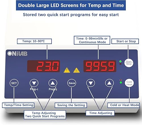 Miniatura 5 de ONiLAB Máquina de calefacción de gel con modos de calefacción y refrigeración, 4 x 0.2fl oz, 16 x agujeros de 0.0fl oz-0.1fl oz, calentador de gel