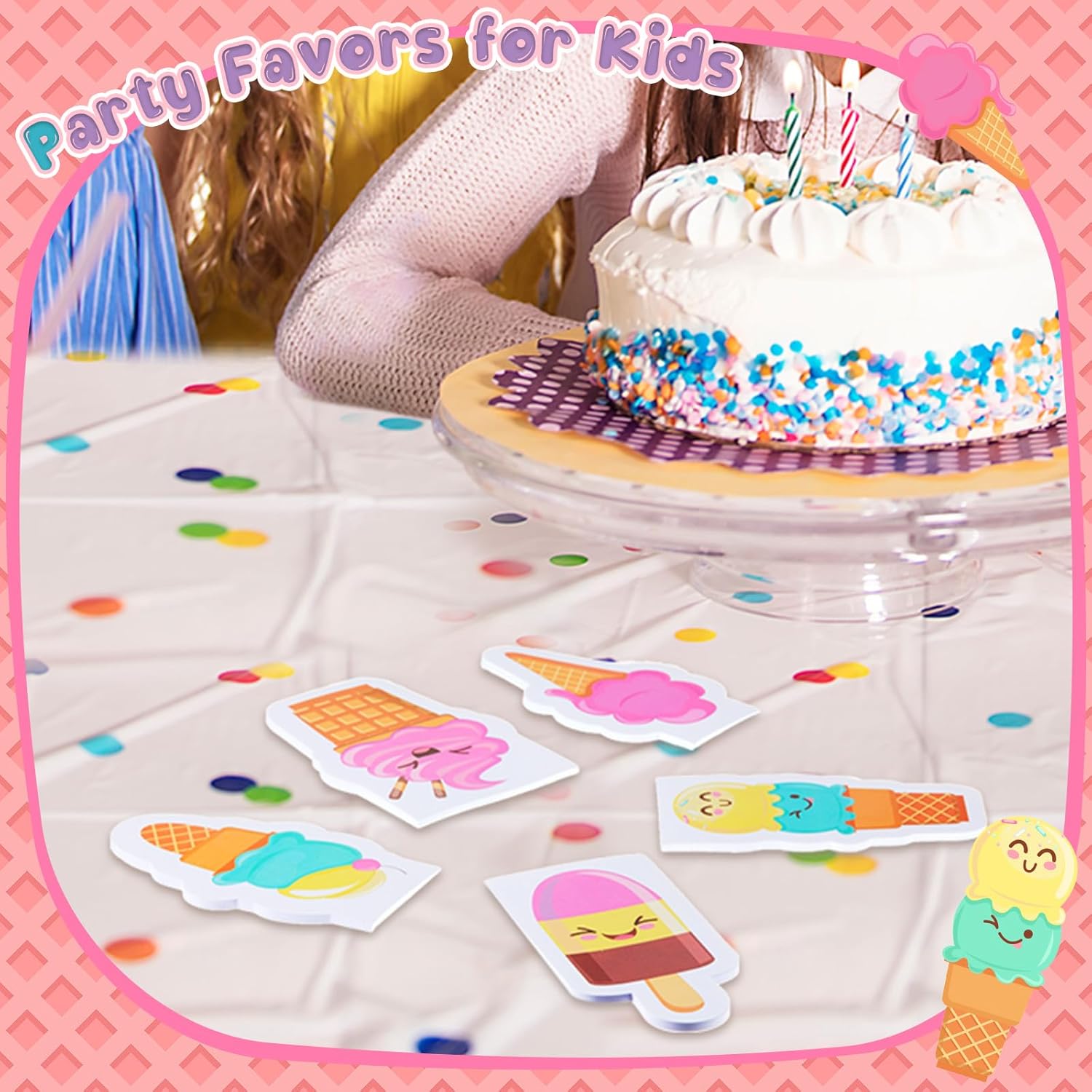 Teling 24 Pcs Ice Cream Party Favors Ice Cream Notes Small Cute Notebook Cones Pocket Notebook Mini Pocket Notepad for Office Gifts Rewards - Image 6