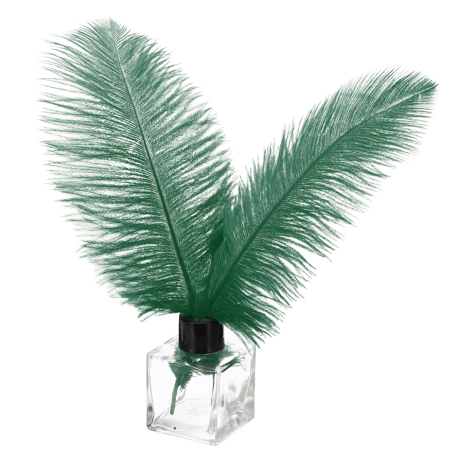 PATIKIL 30 Pcs Natural Ostrich Feathers Bulk 8-10 Inch/ 20-25 cm Large Ostrich Feathers for Crafts Home Decoration Wedding Party Vase Decor (Dark Green)