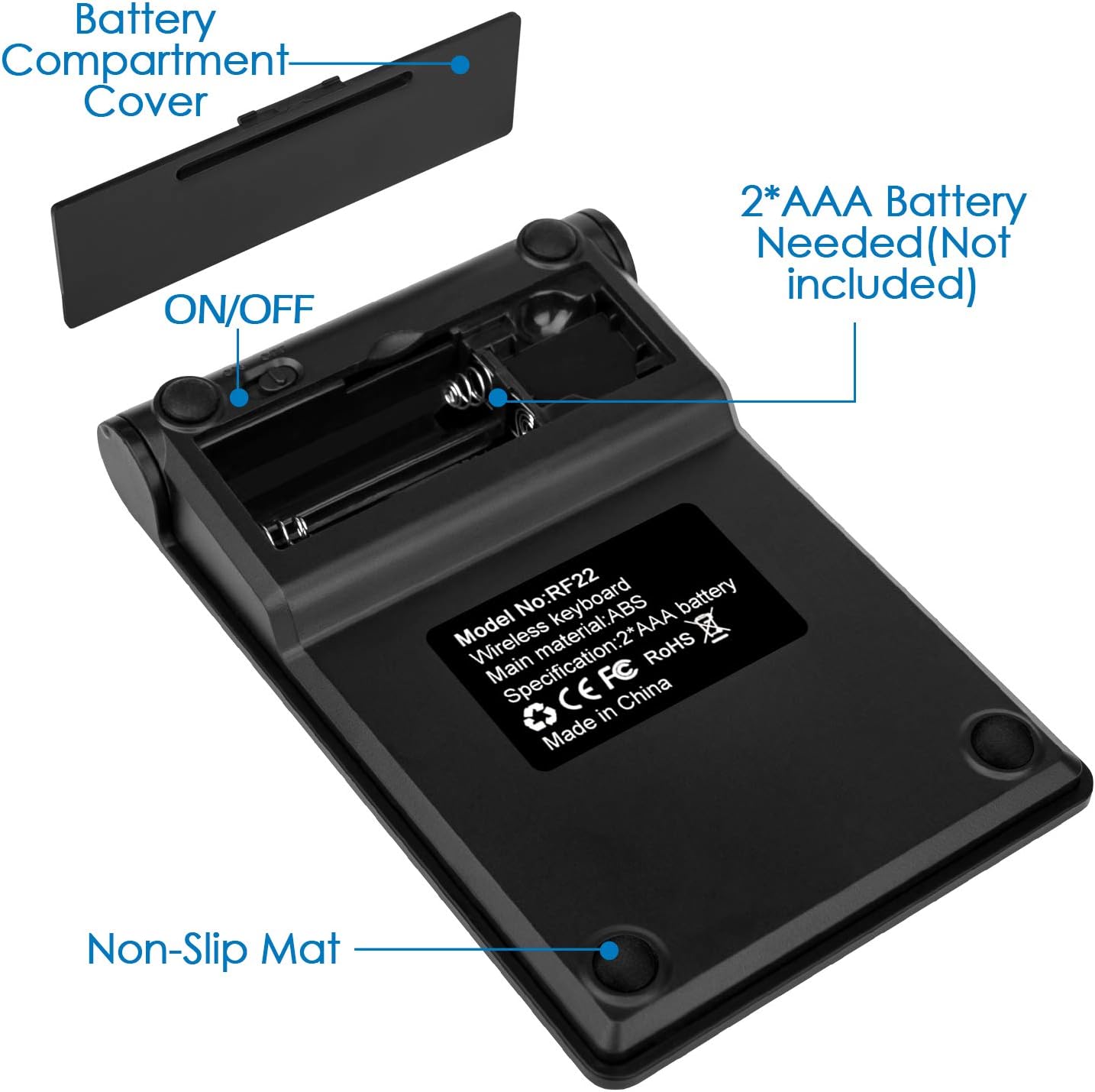 Diagram showing X-type scissors foot structure for quiet and comfortable keys