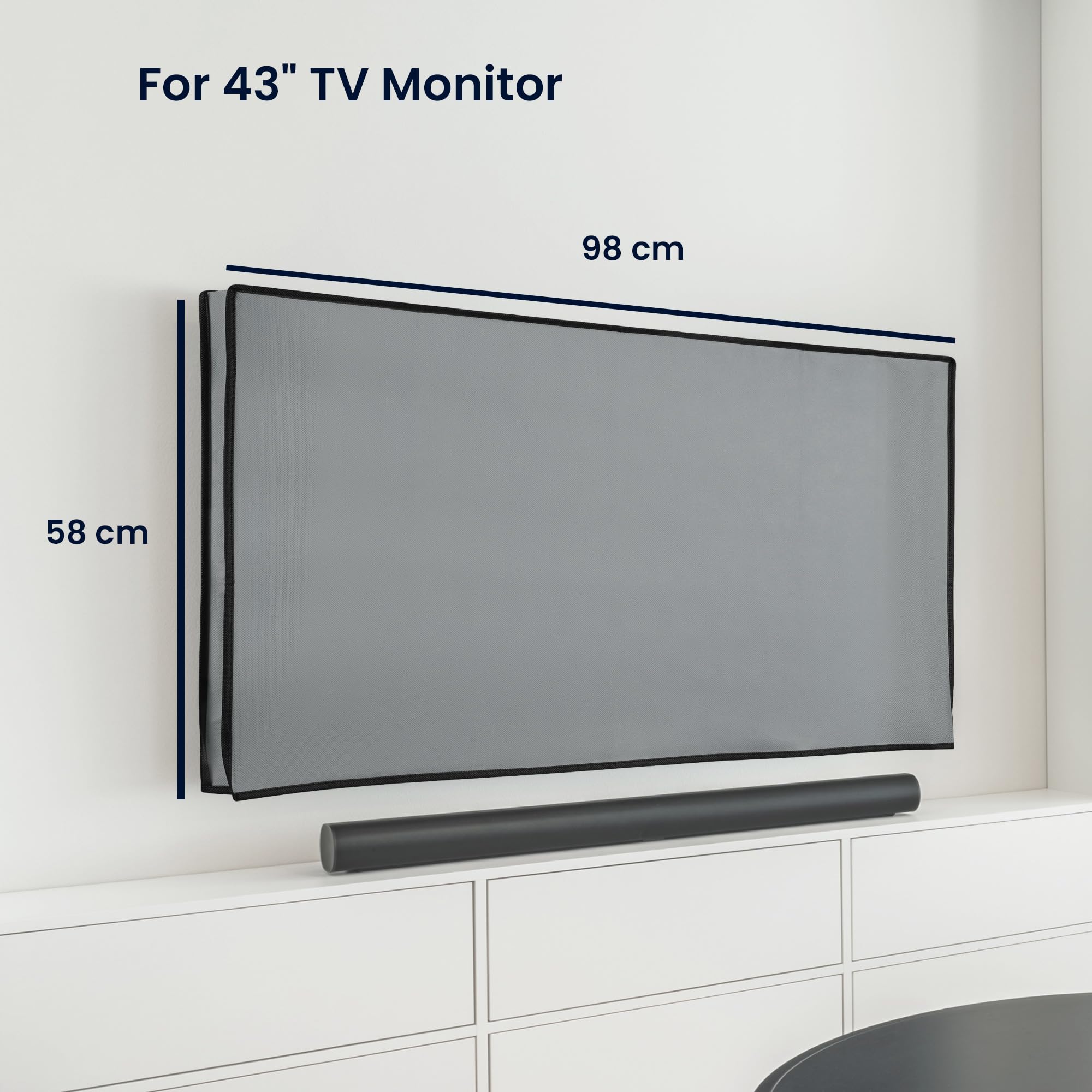 kwmobile TV Screen Cover Compatible with 43 Inch TV Screen Protector Light Grey - 3