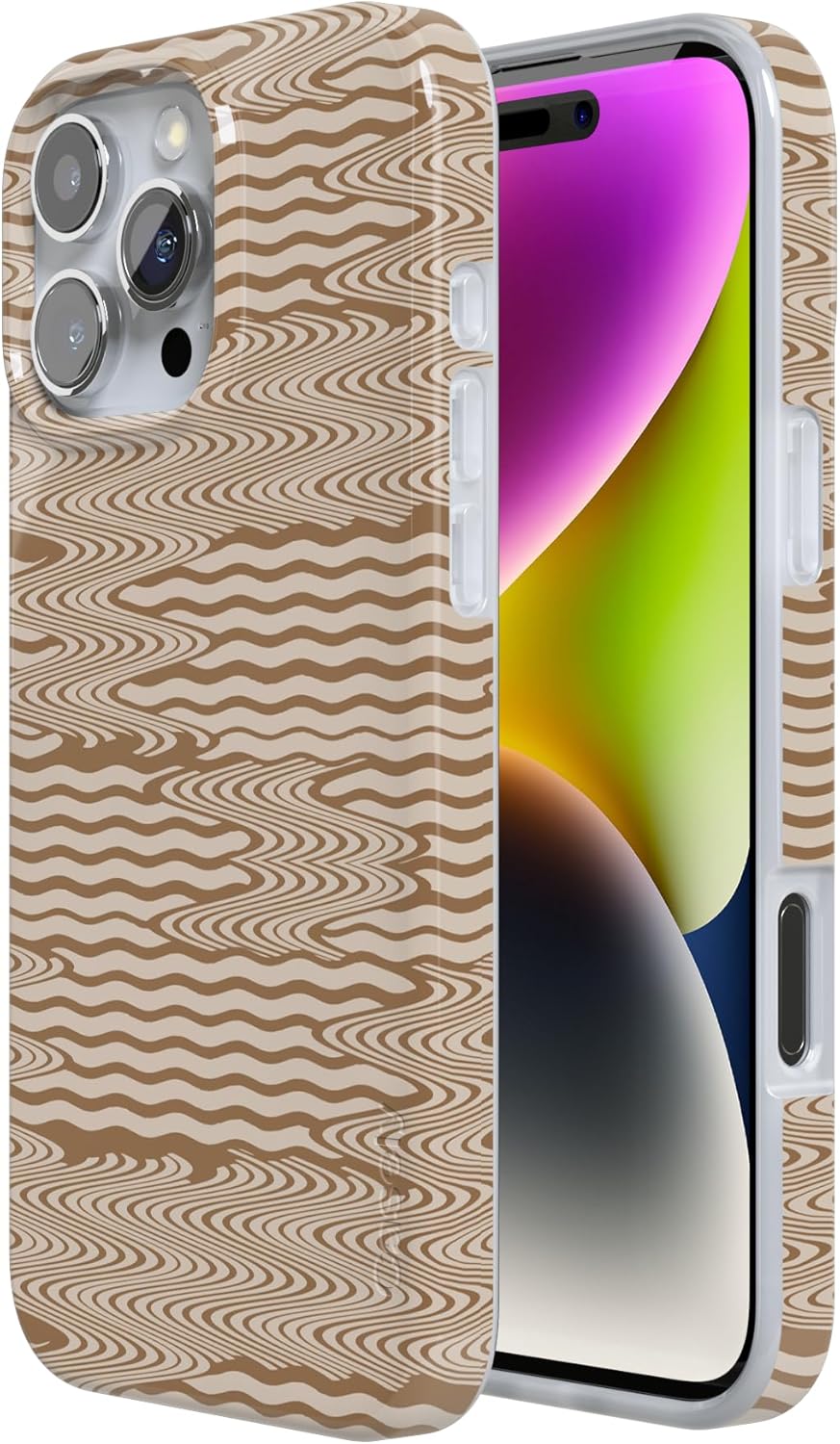 Casely iPhone 16 Pro Case | Mocha Ripple | Brown Waves | Compatible with MagSafe | Classic Ultra Slim Design