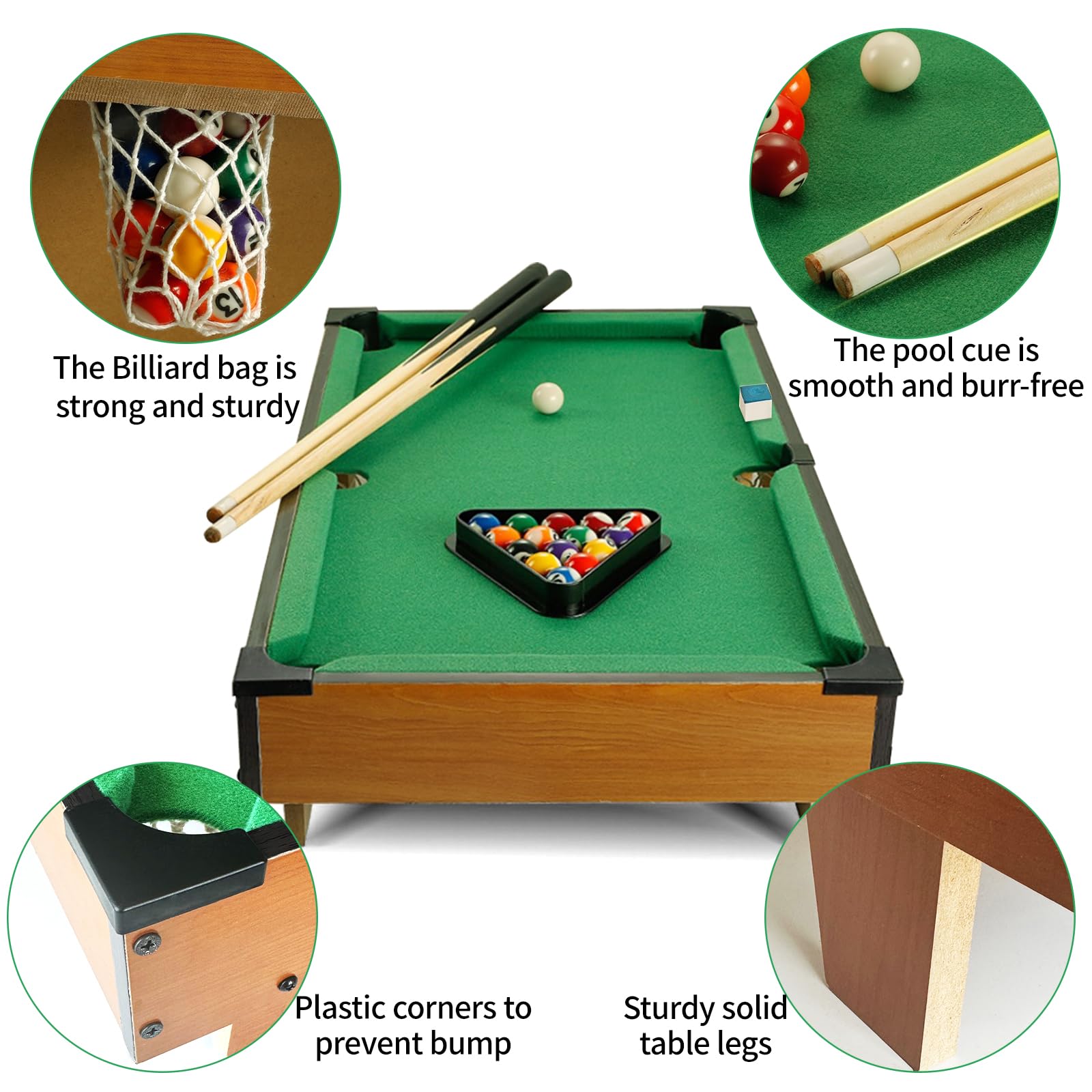 Mini Tavolo Da Biliardo Schildkröt - Con Stecche E Palline, Gioco Per Bambini Dai 5 Anni - Foto 8