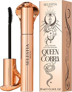 Black Mascara Queen Cobra – Volumizing, Curling, Lengthening – Soft Brush for Smooth Application – Long-Lasting & Weather-Proof – 0.34 fl.oz. - Made in Italy