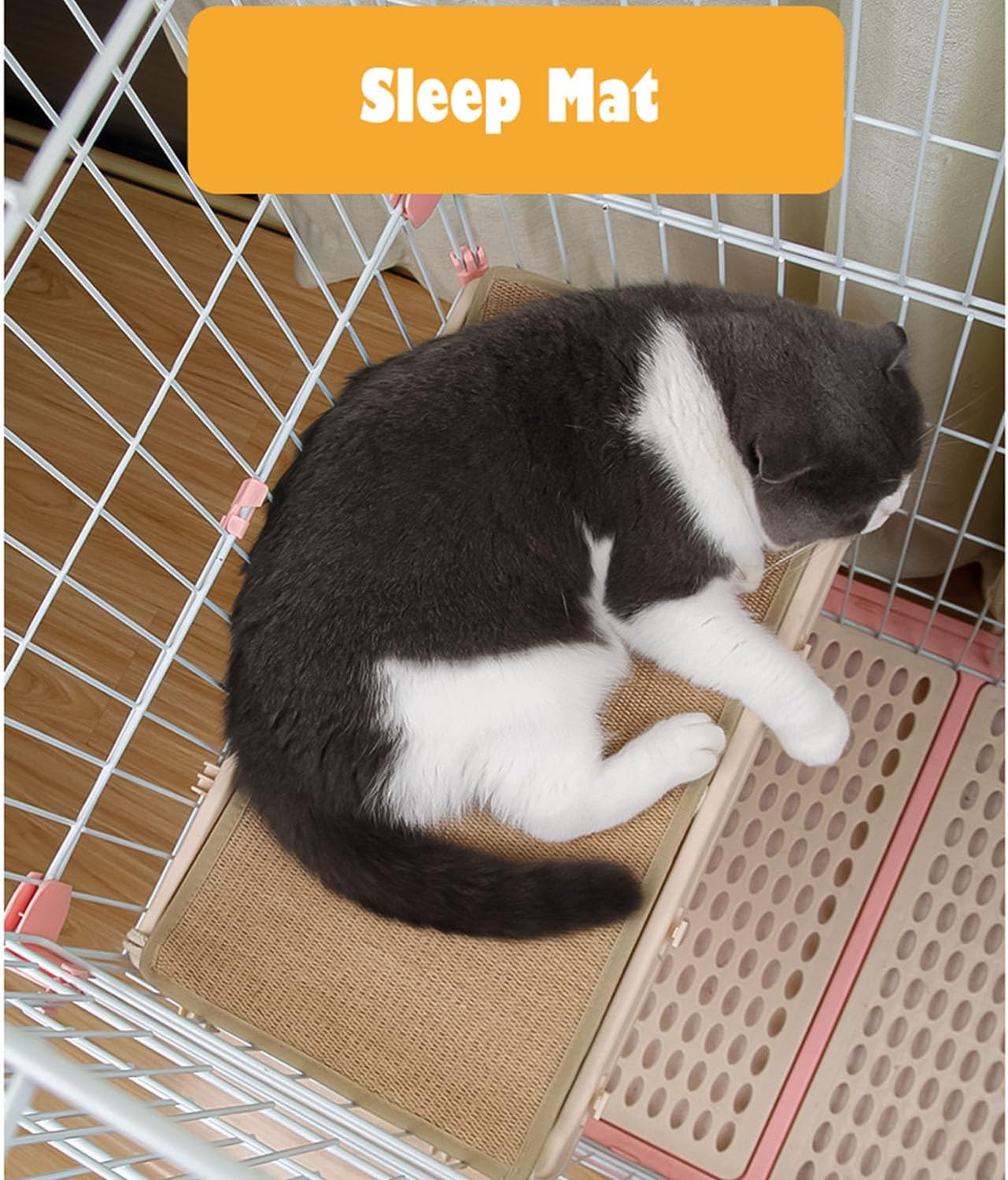 review Cat Scratching Pad Sisal for Cage - Cat Scratcher Cage Mounted Cat Nail Polish Pet Bed Liners Kittens Scratch Tie to fix (S 7.8 * 17.7