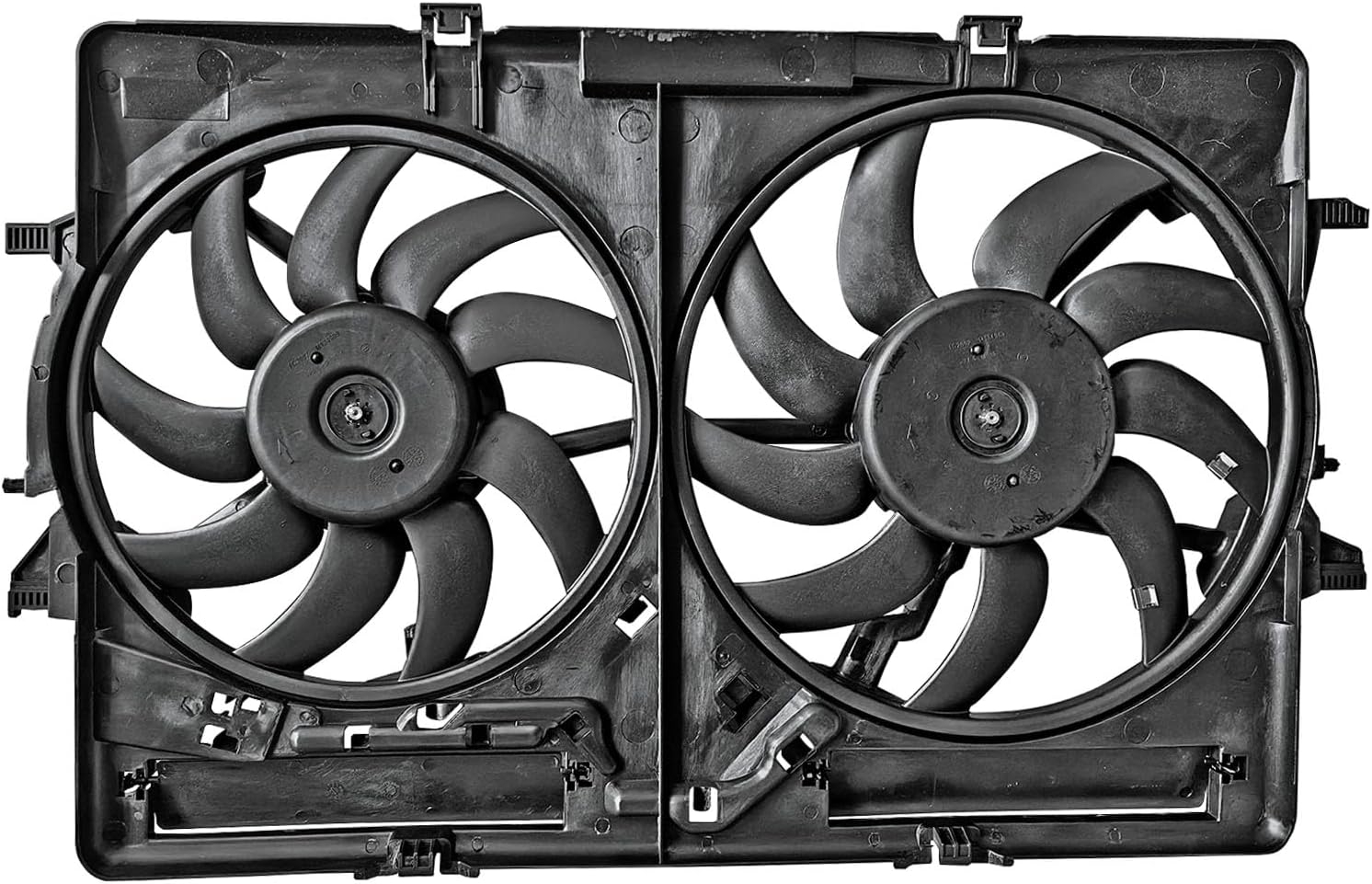 Radiator Cooling Fan 620-839 Compatible with Audi A5 A4 Q5 S5 S4 2009-2015, Radiator Condenser Engine Dual Cooling Fan Replacement 8K0121207A