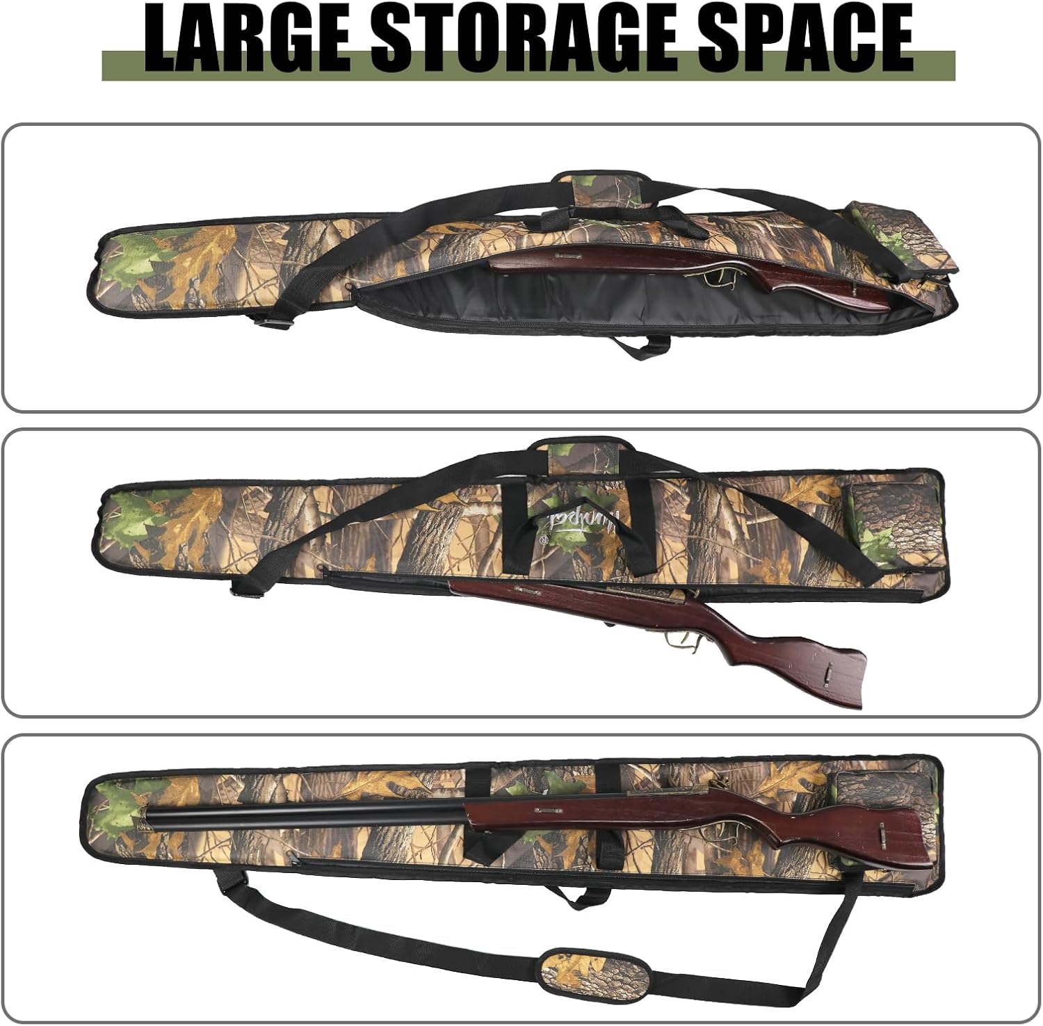 HUNTPAL 52" Soft Shotgun Case for Gun Rifle Storage and Transport, Water-Resistant Tactical Gun Bag with Zipper Closure, Adjustable Shoulder Strap, Carry Handle and External Accessory Pocket